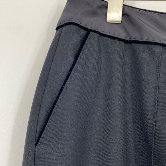 J.Mendel Women's Straight-Leg Front Pleat High-Rise Trousers Pants Black Size 10 - Picture 4 of 14